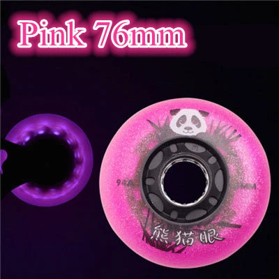 Pink 76mm 94A прочный высокой Яркость светодио дный колесо для Роликовые коньки блеск Flash 72 мм 76 мм 80 мм РУЭДАС для СЕБА 4 колеса 8 шт - Цвет: Pink 76mm