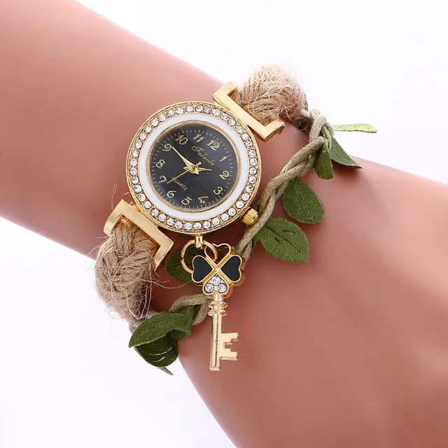 Top sale Women's Bracelet Watches Ladies Casual Leaves Braided Rope Strap Quartz Top sale Women's Bracelet Watches Ladies Casual Leaves Braided Rope Strap Quartz