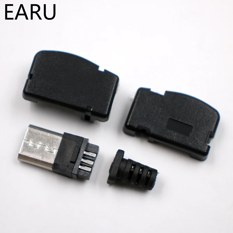 10 компл./лот Micro 5P USB штекер припой Тип хвост шт.; Штепсель для зарядки 90 градусов разъем адаптера