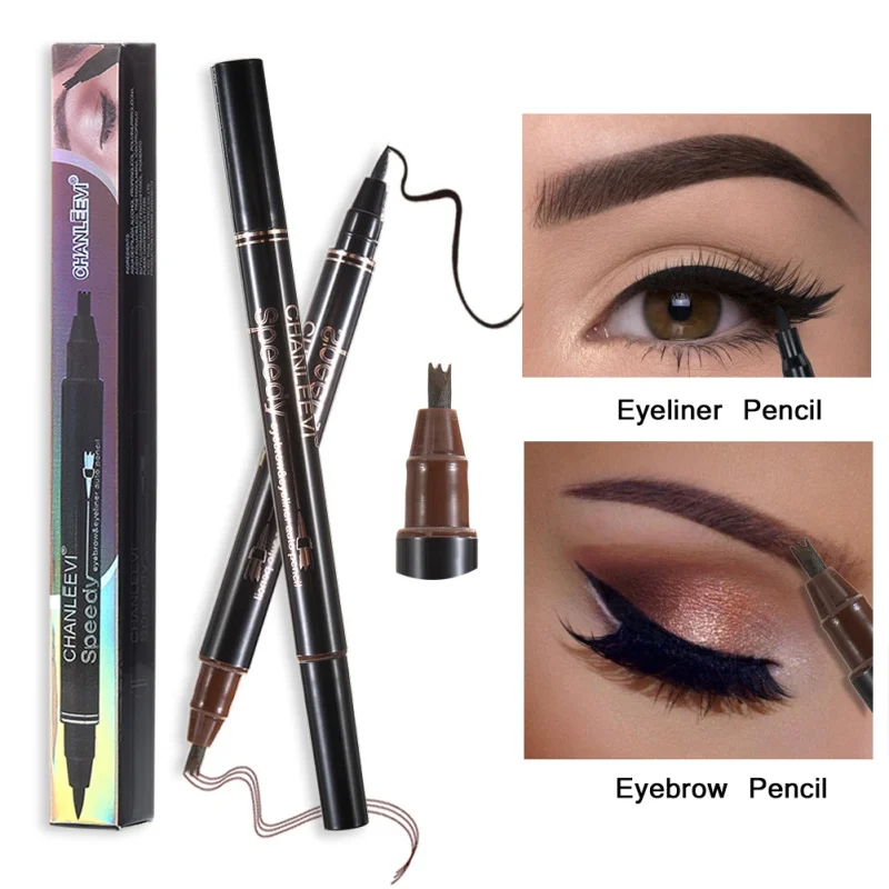 

1pc 2-In-1 Double-Headed Eyebrow Pencil Liquid 3D Eyeliner Waterproof Lasting Eyes Makeup Cosmetics