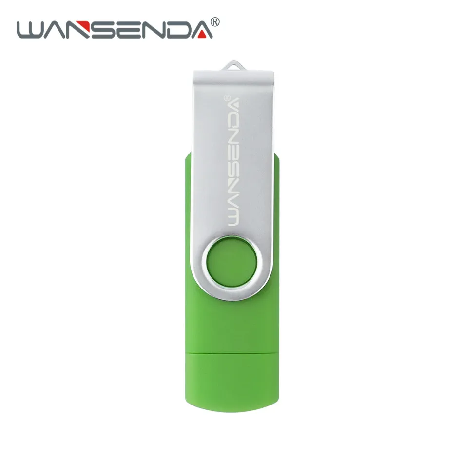 Флеш-накопитель Wansenda D103 OTG USB 256 ГБ 128 Гб 64 ГБ 32 ГБ 16 ГБ 8 ГБ флеш-накопитель USB 3,0 Флешка для Android/PC - Цвет: Зеленый