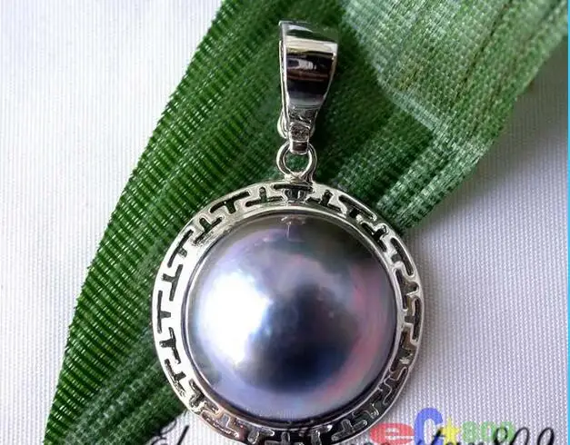 

Hot selling free shipping******* WOW blue Southsea Mabe Pearl necklace pendant