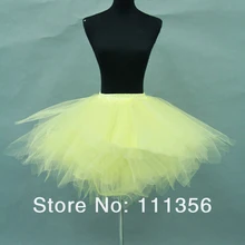 Желтые Свадебные аксессуары короткая юбка из тюля балетные маленькие слипоны подружки невесты платье Saias Femininas Jupe желтый черный