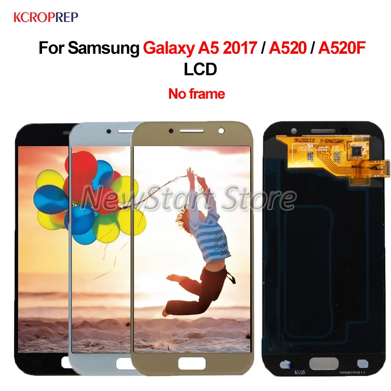 ЖК дисплей с тачскрином в сборе для Samsung Galaxy A5 2017 A520 5 2 дюйма A520F без рамки 100%