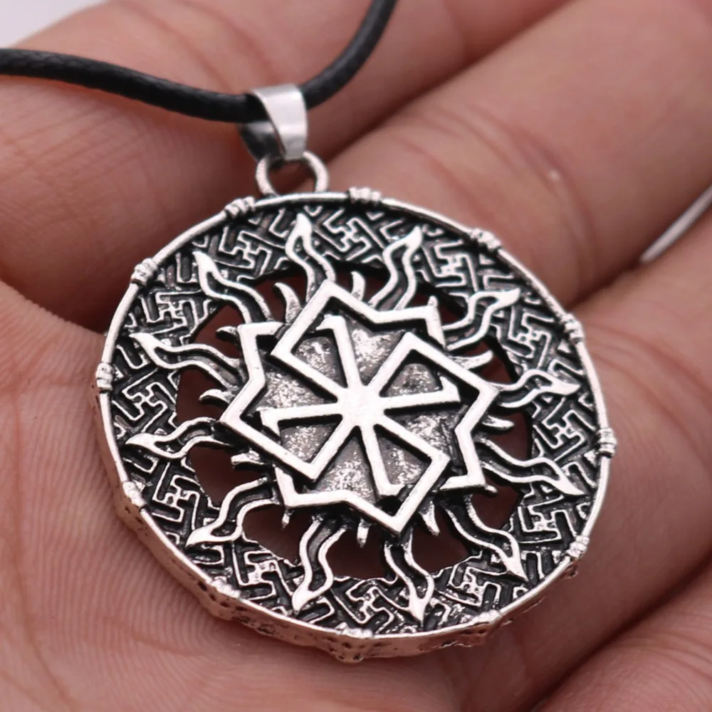Амулет ожерелье в славянском стиле Rune Paganism подвеска Коловрат винтажные античные