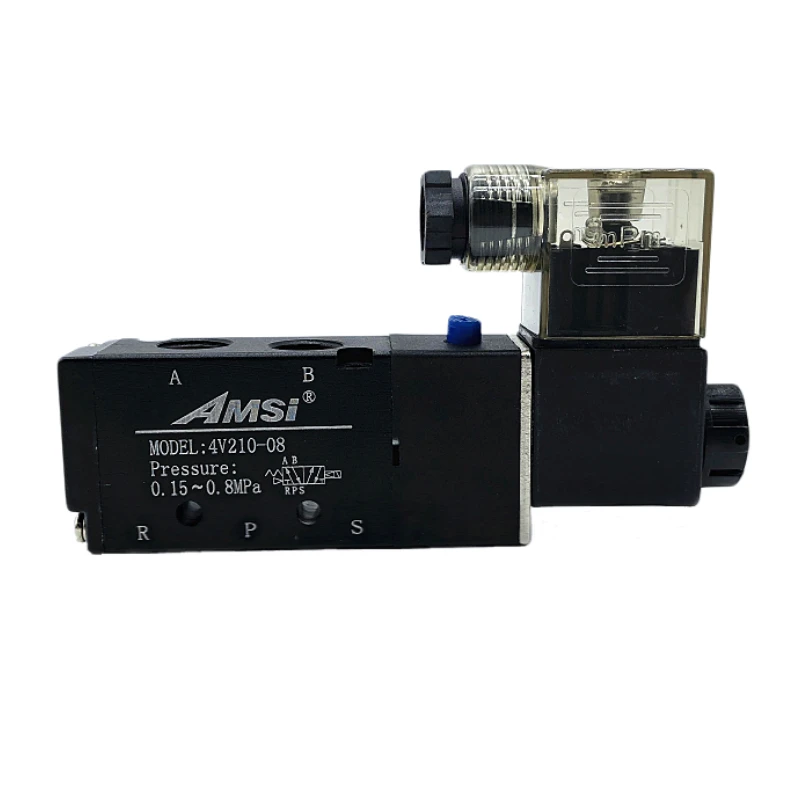 

4V210-08 two position five way solenoid valve AC220V DC24V AMSI air valve