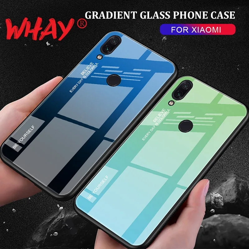 Градиентный стеклянный чехол для Xiaomi Redmi Note 7 6 5 Pro Funda Роскошный Xiomi Mi A1 A2 8 Lite 6A Pocophone