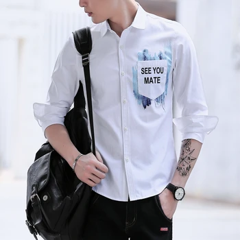 

2018 spring new long sleeved men's shirts teenager leisure fashion fashion burst C212-P35-866