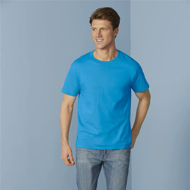 GILDAN-Camiseta casual masculina de skate, monocromática, 100%