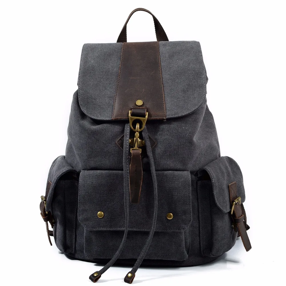 M134 New Vintage Leather Military Backpacks Men/Women School Backpacks