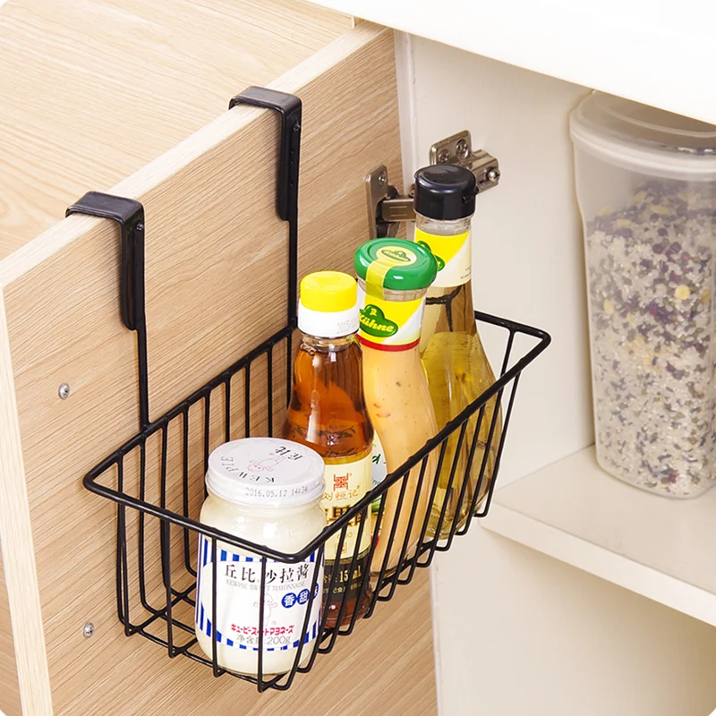 Por Kitchen Cabinet Storage Drawers Multifunctional Iron Over Door Storage Rack Practical Kitchen Cabinet Drawer Organizer Hanger Basket