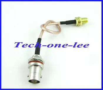 

10pcs/lot Extension cable SMA female Jack to BNC female Jack bulkhead O-ring connector pigtail cable RG316 15CM Free shipping