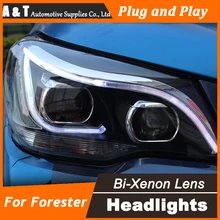 A&T Car Styling for New Forester LED Headlight 2014 Subaru Forester DRL Lens Double Beam H7 HID Xenon Car LED Light