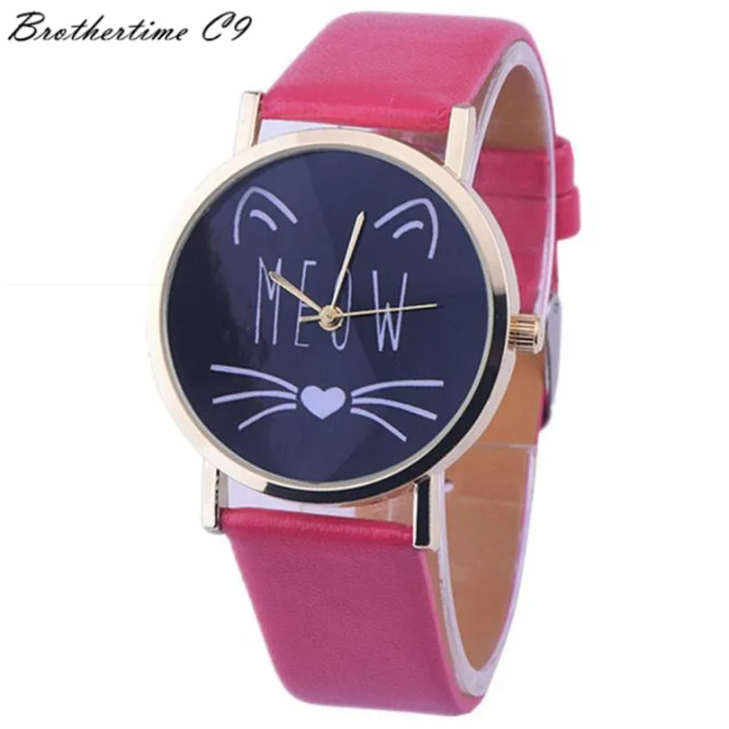 Brand new 2016 Fashion Women Casual font b Watch b font Cat Pattern wristwatch for Girl
