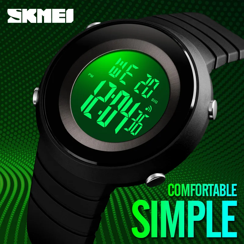 SKMEI 1507 Мужские Цифровые спортивные часы Chrono с будильником и подсветкой