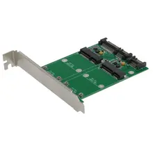 Dual Port 50mm mini PCI-E mSATA SSD to 2.5″ SATA 22pin 7pin Hard Disk PCBA with PCI Bracket