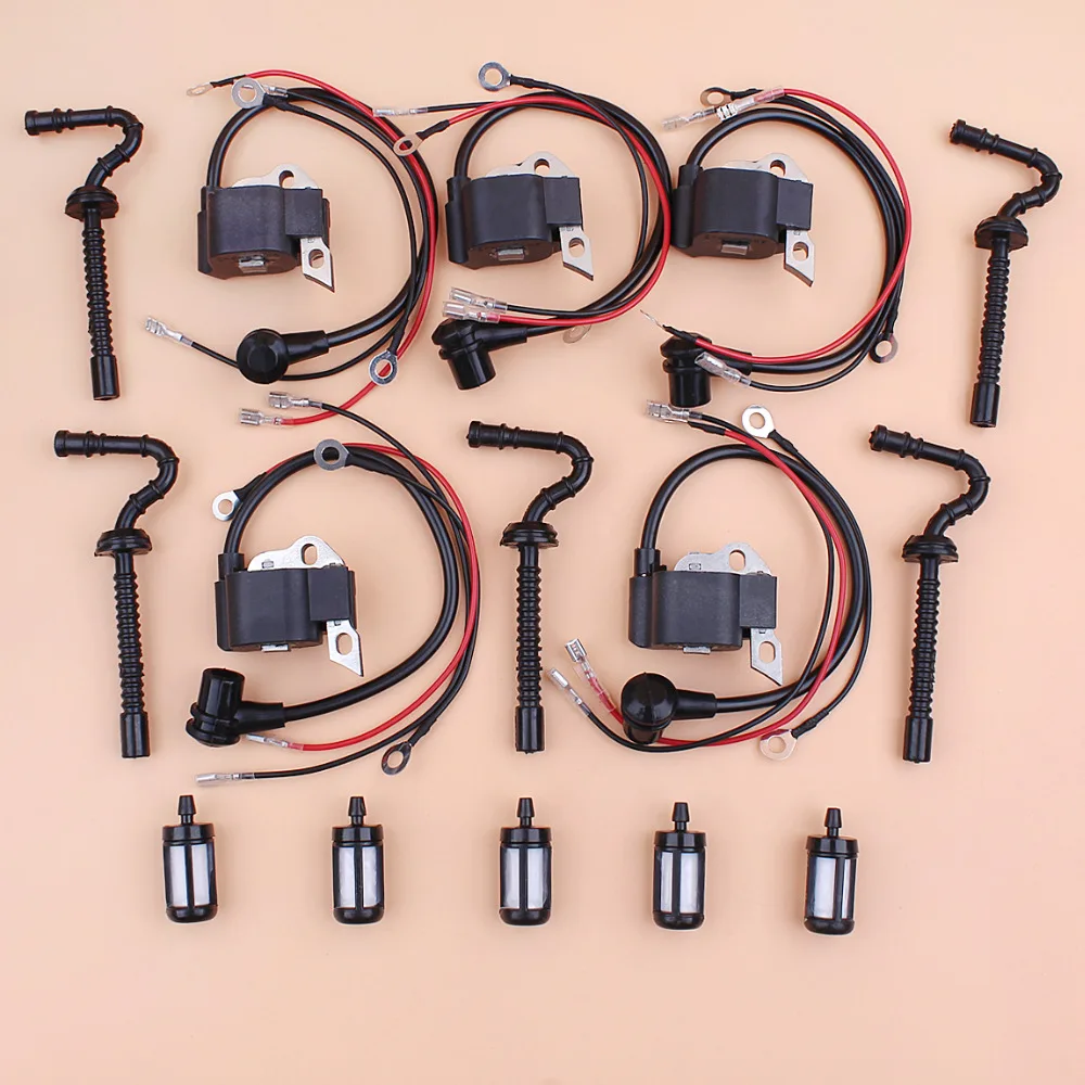 

5Pcs/lot Ignition Coil Module Wire Fuel Hose Filter For STIHL 021 023 025 MS210 MS230 MS250 Gas Chainsaws Replacement Parts