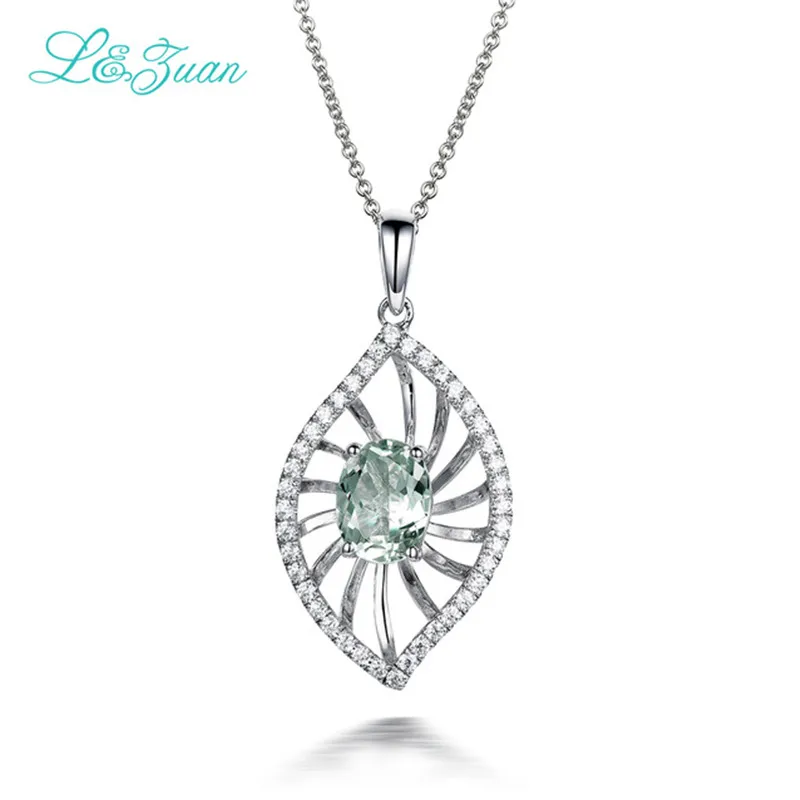 

Bijoux bien 925 sterling silve Necklace Crystal Green Leaves Trendy Pendant Jewelry gift Send For Women festival gift Schmuck