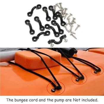 

Kayak Accessories Nylon Bungee Deck Loops Tie Down Pad Eye with 20 Screws for Boat Kayak Deck Rigging Kit Boat