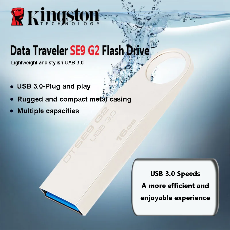 Kingston USB 3,0 DataTraveler USB флеш-накопитель флешки U Stick DTSE9G2 8 ГБ 16 ГБ 32 ГБ 64 Гб 128 ГБ флеш-накопитель металлическая флеш-память