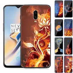 Fire flower print Magic индивидуальный рисунок закаленное стекло чехол для OnePlus 6 T 6 против царапин крышка