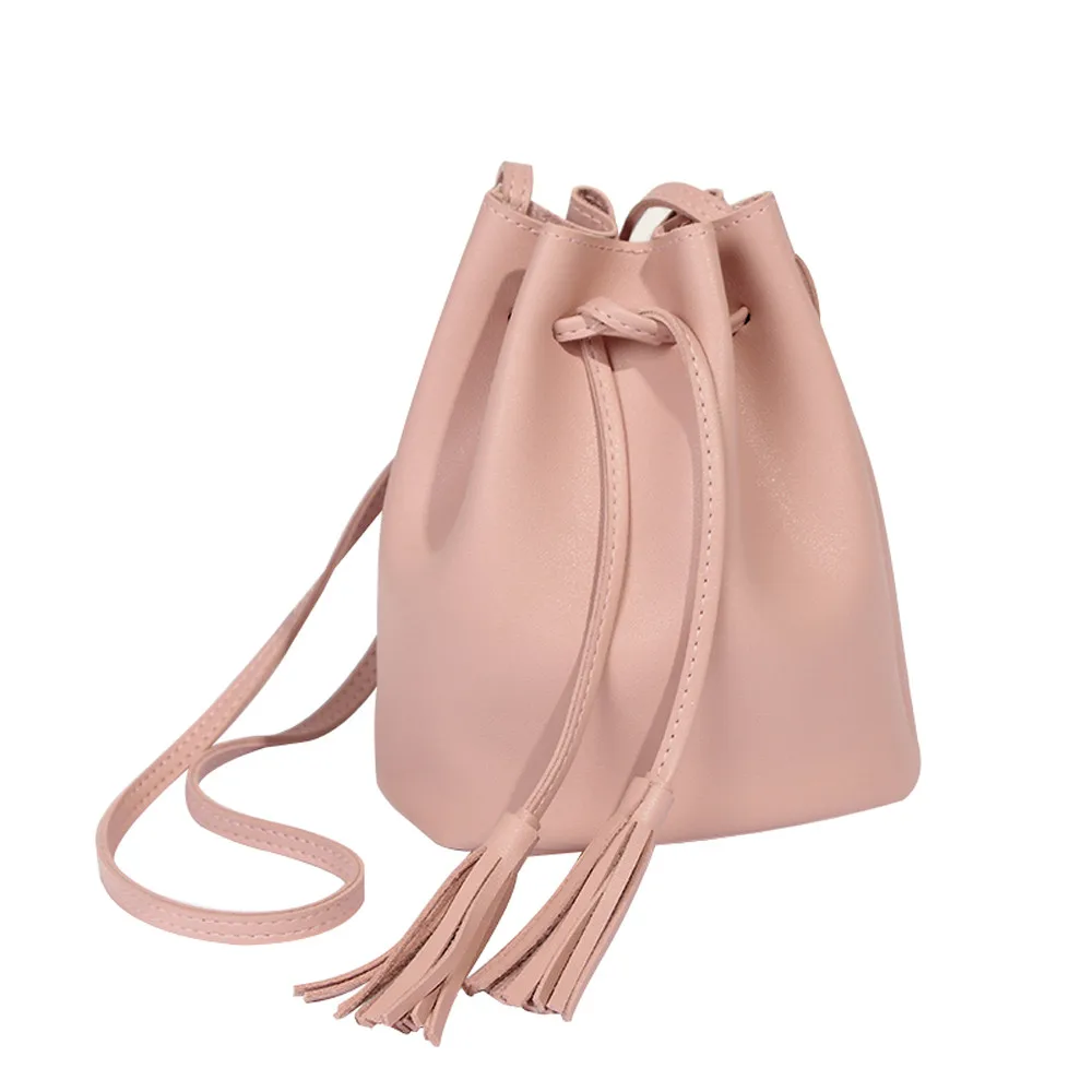 

Women Bag Shoulder Crossbody Bucket Bags for Women 2019 Summer Tassel Women Bags Leather Purses Luxury Handbags #YL5