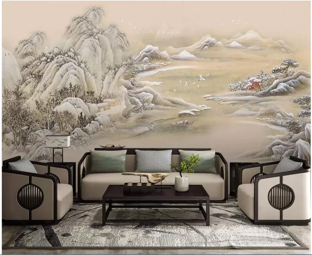 

3d wallpaper custom photo mural Chinese style artistic landscape home decor background living room wallpaper for walls 3 d