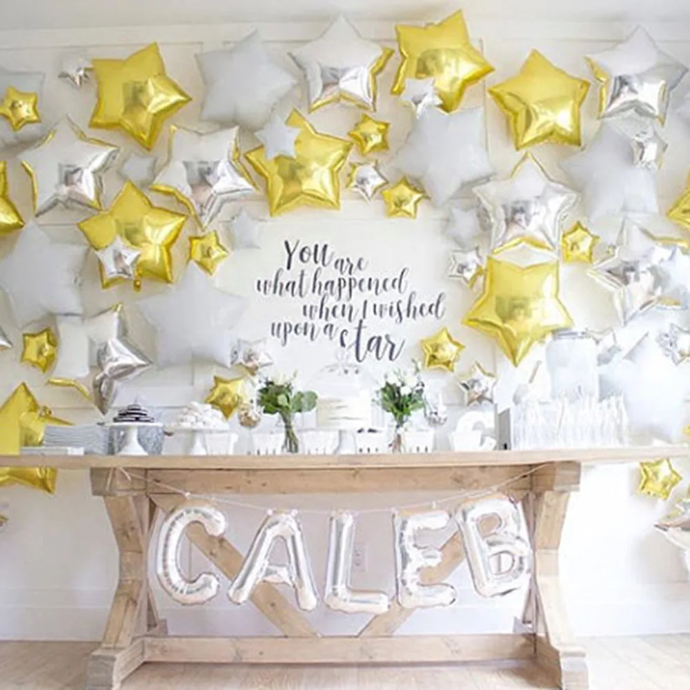 

6pcs 18inch Metallic Star Foil Balloons Helium Balloon For Wedding Decorations Birthday Party Balon Supplies