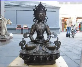 

chinese Folk bronze statue of Amitayus kwan-yin buddha Bodhisattva statues