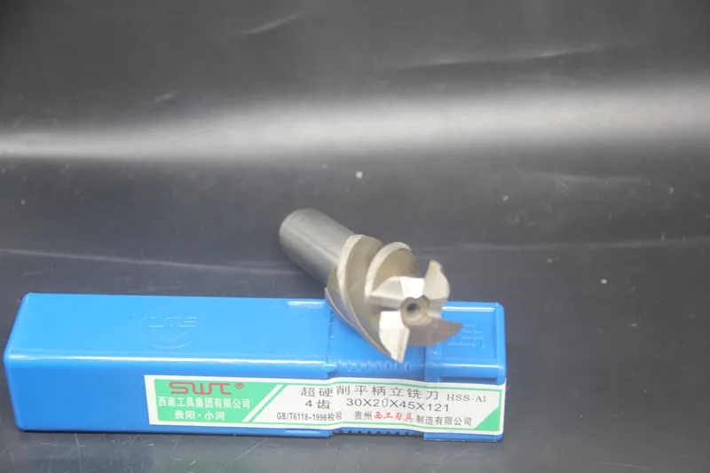 

1pc 30mm 4 flutes HSS-AL end mills cutting bits, cutting tools, 30mm(cutter dia.)x20mm(shank dia.)x121mm(total length)