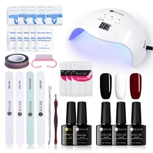 Ur Sugar Набор для ногтей Светодиодная лампа Сушилка 5 Гель-лак для ногтей отмачиваемый маникюрный Комплект гель-лаков для ногтей инструменты для дизайна ногтей