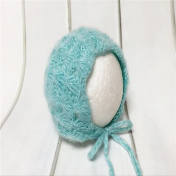 

Soft Mohair Baby Hat Newborn Photography Accessories Baby Crochet Knot Cap Infant Photography Props Casquette Enfant Fotografia