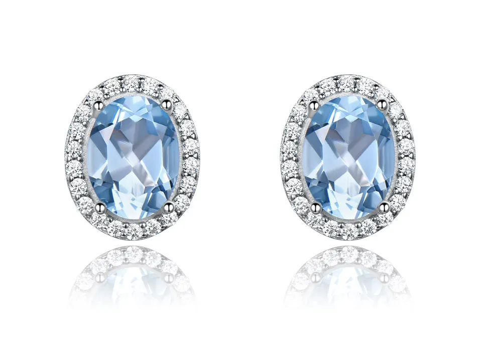 UMCHO Created Sky украшения с голубым топазом Наборы Элегантный 925 пробы серебряные ювелирные изделия ожерелья кольца серьги для женщин Свадебные подарки