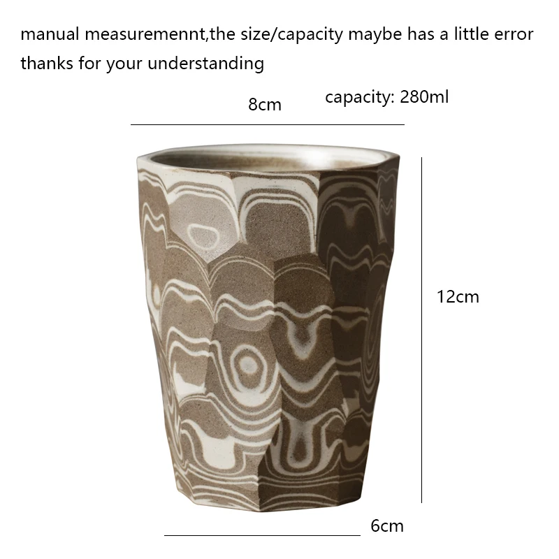 280 мл винтажная керамическая кружка ручной работы нож для резки художественная посуда для напитков/домашний мастер кофейные чашки для молока и сока персональные кружки Цзиндэчжэнь