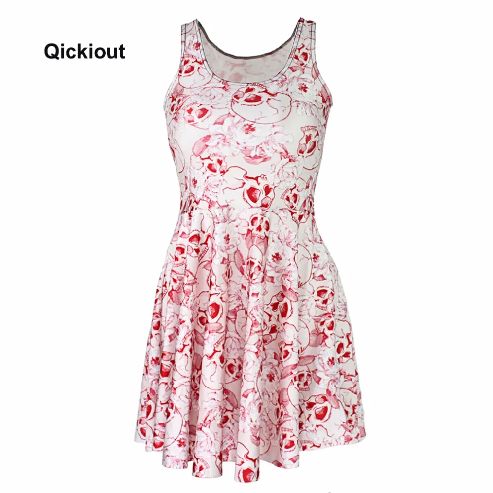 

Fashion Sexy dress Pink Skull Hot Women Dress Digital Print Pink Skull Dresses Sleeveless Hot Beach DRESS Drop Ship