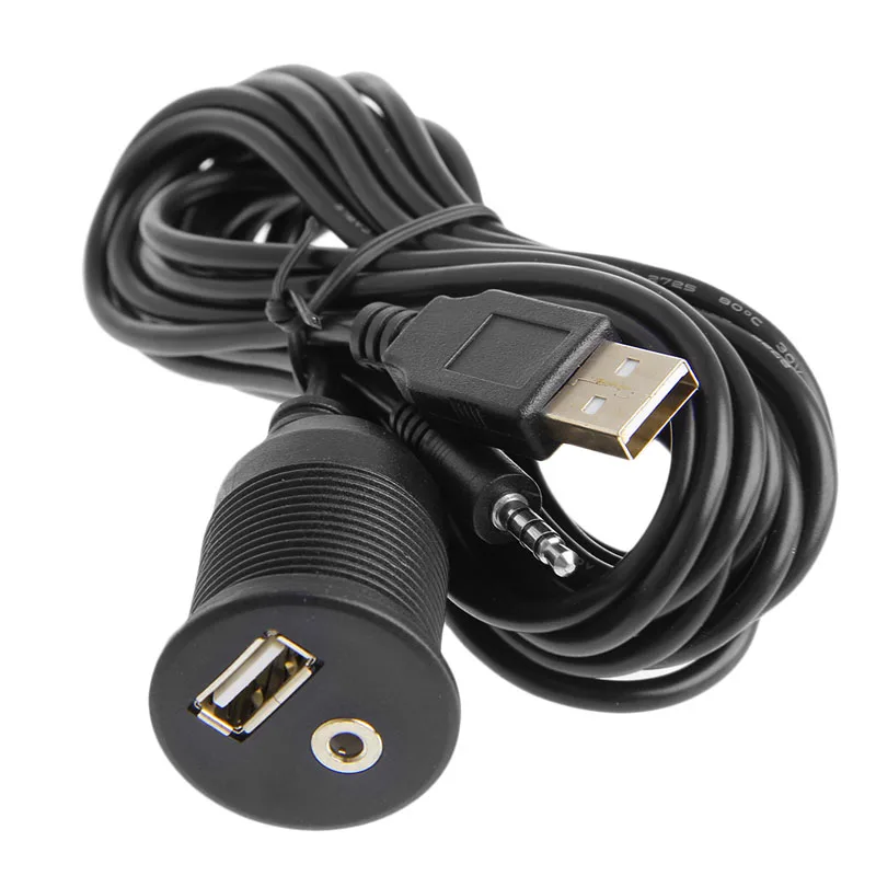 1 м/2 м Автомобильный кронштейн для приборной панели 3 5 мм USB 2 0 AUX Удлинительный