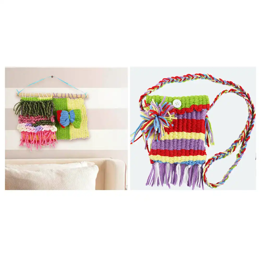 LNIMIKIY Hand Knitting Toy Weaving Machine DIY Mini Wooden Hand Eye Intelligence Develop Loom Kids Children Cultivate Patience With Accessories Eaducational Operational Ability Traditional