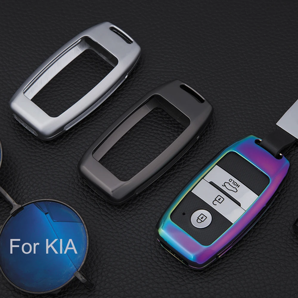 

New fashion Car key Cover For Kia K3 K4 K5 KX Sportage 2016 Ceed Sorento Cerato Optima Smart Zinc Alloy Auto key Case Shell Set