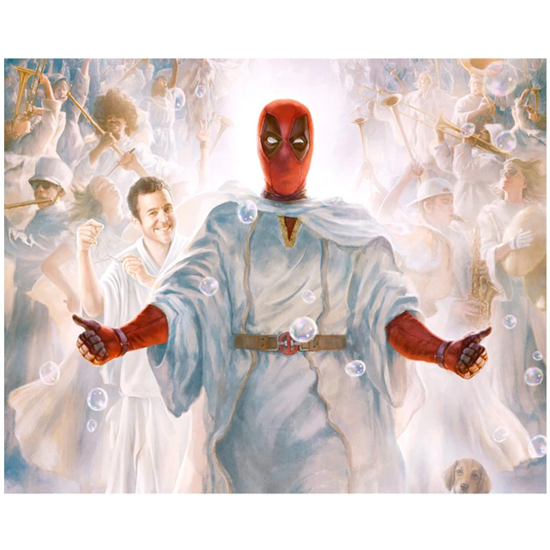 

Diamond Embroidery Full square Round Marvel Deadpool pictures by number 5D Diy diamond painting mosaic home decorZP-2012