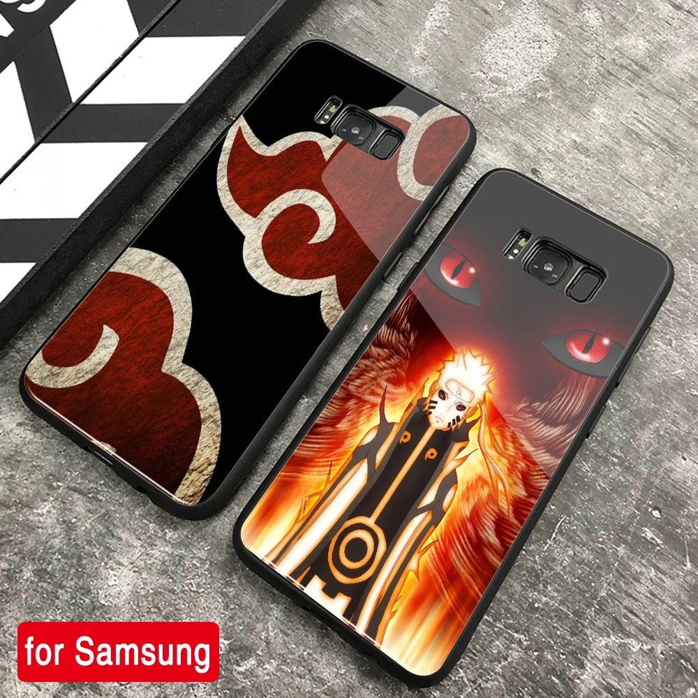 

For Samsung S10 Case Naruto Hard Back Tempered Glass Case Phone Bag for Samsung Galaxy Note 8 9 10 S8 S9 Plus S10 plus S10 Lite