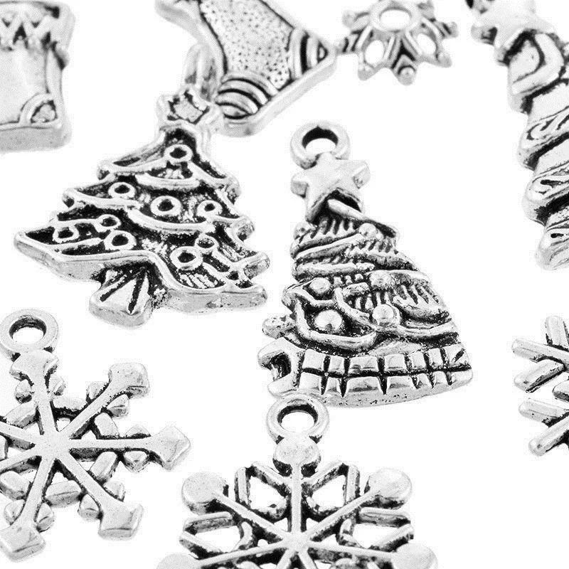 Микс рождественские эмалированные Подвески для изготовления ювелирных изделий металлические подвески бусины для шарма браслет серьги ювелирные украшения подарки