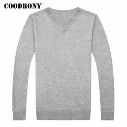 COODRONY классический однотонный свитер мужской повседневный v-образный вырез пуловер мужская одежда 2018 Осень Зима Свитера Плюс Размер тянуть