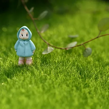 

Fake Moss Miniature Garden Ornament DIY Mushroom Craft Pot Fairy Artificial Lawn Grass for Wedding Xmas Party Decoration 15x15cm