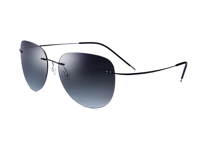 Настоящие титановые мужские/мужские поляризованные солнцезащитные очки без оправы, женские ультралегкие зеркальные солнцезащитные очки с эффектом памяти Oculos Gafas De Sol