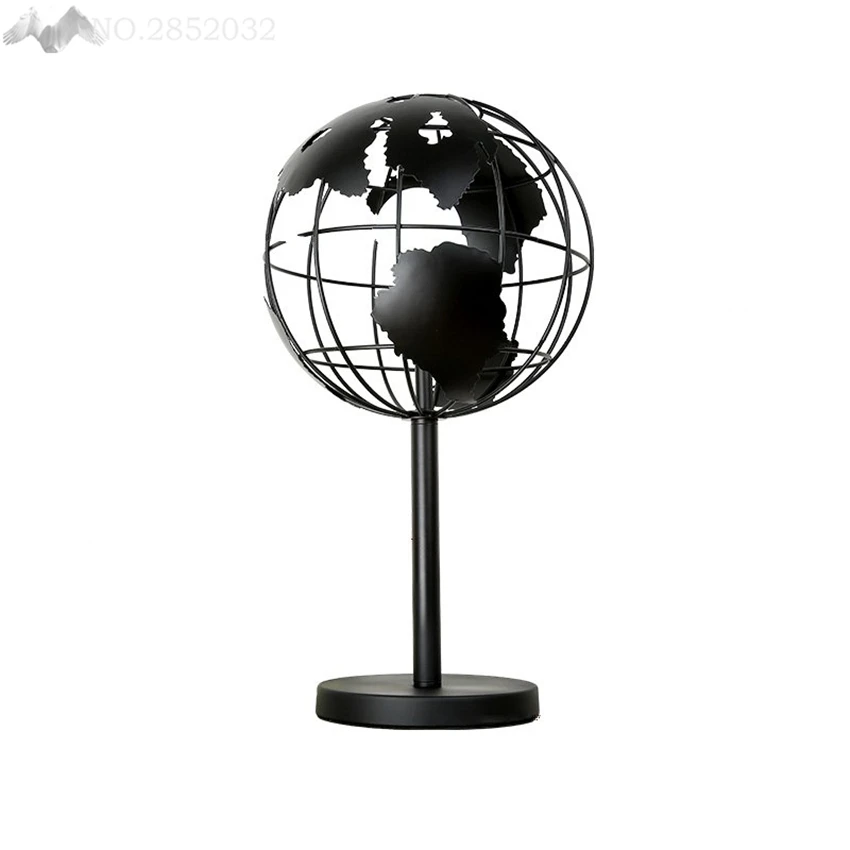 Nordic creative earth globe table light iron desk lamps for living room