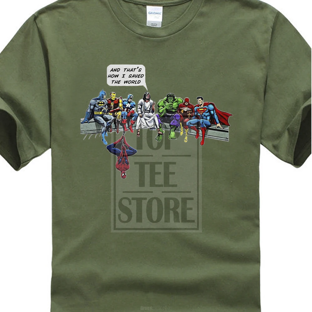 And That/'s How I Saved The World Jesus Avengers Superheroes Long Sleeve T-Shirt