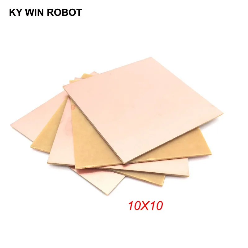 5pcs PF PCB Single Side Copper Clad plate DIY PCB Kit Laminate Circuit Board 10x10cm 100pcs fr4 pcb 6 5 7mm double side copper clad plate diy pcb kit laminate circuit board 0 65x0 7cm 6 5x7x1 0mm