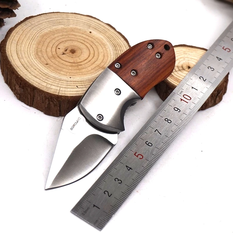 Mini Folding Knife Outdoor Survival Pocket Knife 3cr13 Blade Steel+Wood