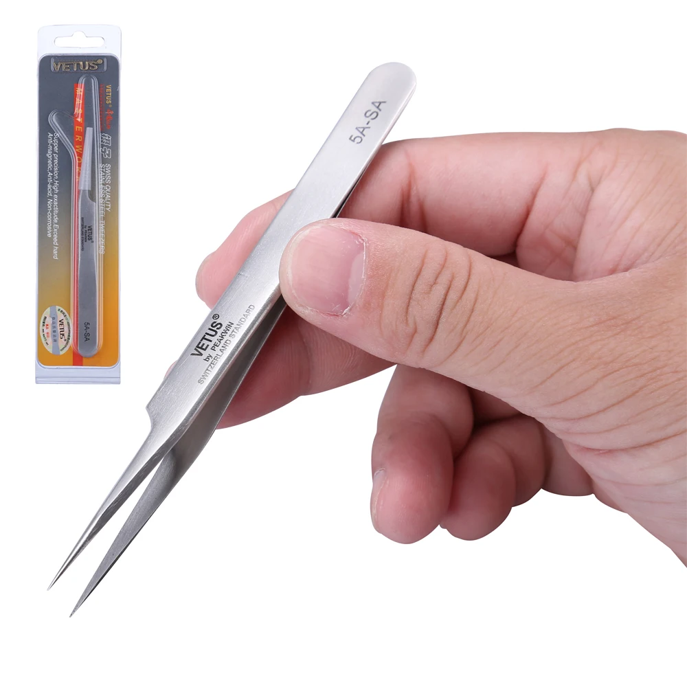 Precisión Vetus pinzas pinzetta Acero inoxidable pinzas herramientas de mano 5A-SA Precisión Vetus pinzas pinzetta Acero inoxidable pinzas herramientas de mano 5A-SA