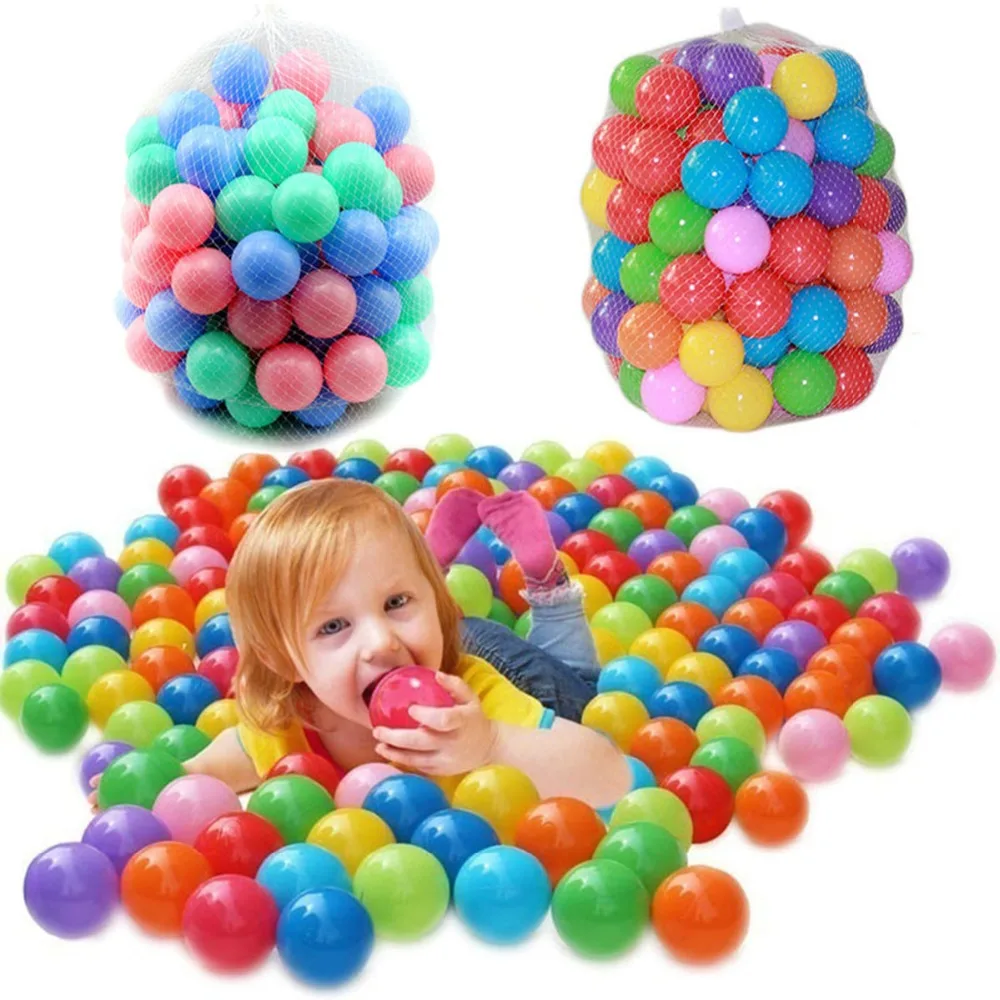 50 шт./лот, экологически чистый красочный мяч, мягкий пластиковый Океанский шар, забавная игрушка для купания, детский бассейн, Океанский волнистый мяч